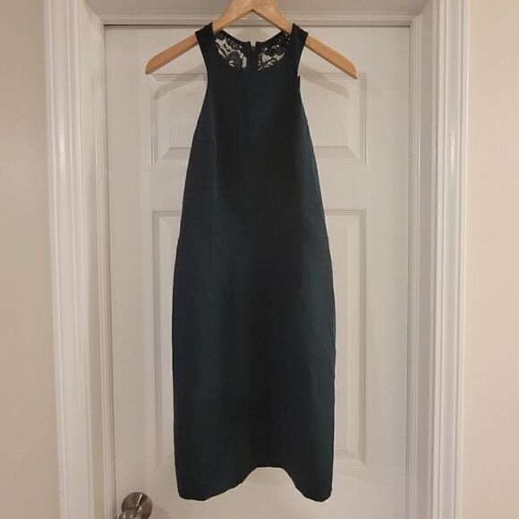 19 Cooper Sheath Cocktail Dress Green Halter Lace - Picture 5 of 10